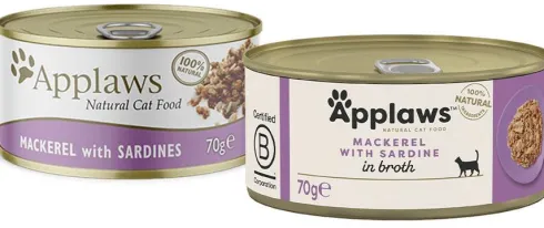 Applaws Natural Cat Food Makrela z sardynkami w bulionie Mokra Karma dla kota op. 70g Pakiet 12szt.