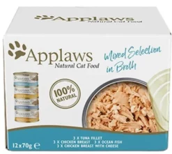 Applaws Natural Cat Food Multipack Mixed Selection in broth Mokra Karma dla kota op. 12x70g (puszki)