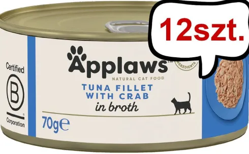 Applaws Natural Cat Food Tuńczyk z krabem w bulionie Mokra Karma dla kota op. 70g akiet 12szt.