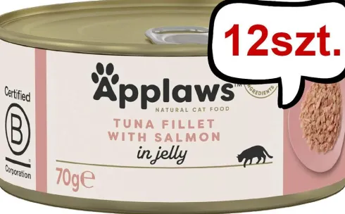 Applaws Natural Cat Food Tuńczyk z łososiem w galarecie Mokra Karma dla kota op. 70g Pakiet 12szt.