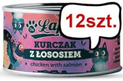 Łapsie for Cat Adult Kurczak z łososiem Mokra Karma dla kota. op. 80g Pakiet 12szt.