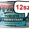 Łapsie for Cat Adult Tuńczyk z krewetkami Mokra karma dla kota. op. 80g Pakiet 12szt.