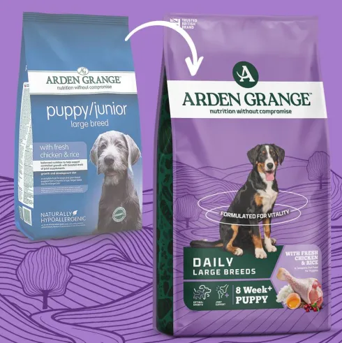 Arden Grange Puppy&Junior Large Breed Chicken Sucha Karma dla szczeniaka op. 2x12kg MEGA-PAK