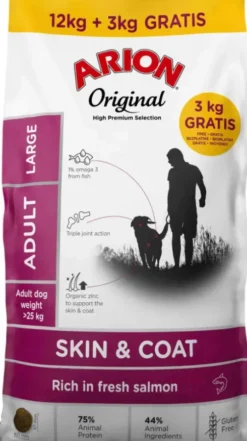 Arion Original Skin&Coat Adult Large Salmon&Rice Sucha Karma dla psa op. 12kg+3kg GRATIS