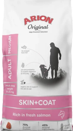 Arion Original Skin&Coat Adult Medium Salmon&Rice Sucha Karma dla psa op. 12kg+2kg GRATIS