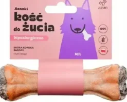 Azan Kość do żucia Azanki Adult M/L Hipoalergiczna ze skórą końską op. 100g