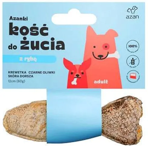 Azan Kość do żucia Azanki Adult z krewetką i oliwkami op. 60g