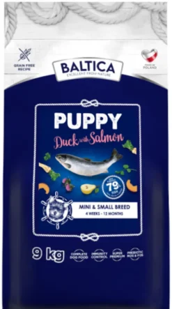 Baltica Excellent Puppy Small Duck&Salmon Sucha Karma dla szczeniaka op. 9kg + Baltica Przysmak Hello Summer i Piłka plażowa GRATIS