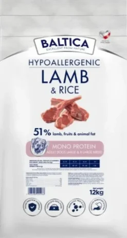 Baltica Hypoallergenic Adult Large Lamb&Rice Sucha karma dla psa op. 12kg + Baltica Przysmak Hello Summer i Piłka plażowa GRATIS