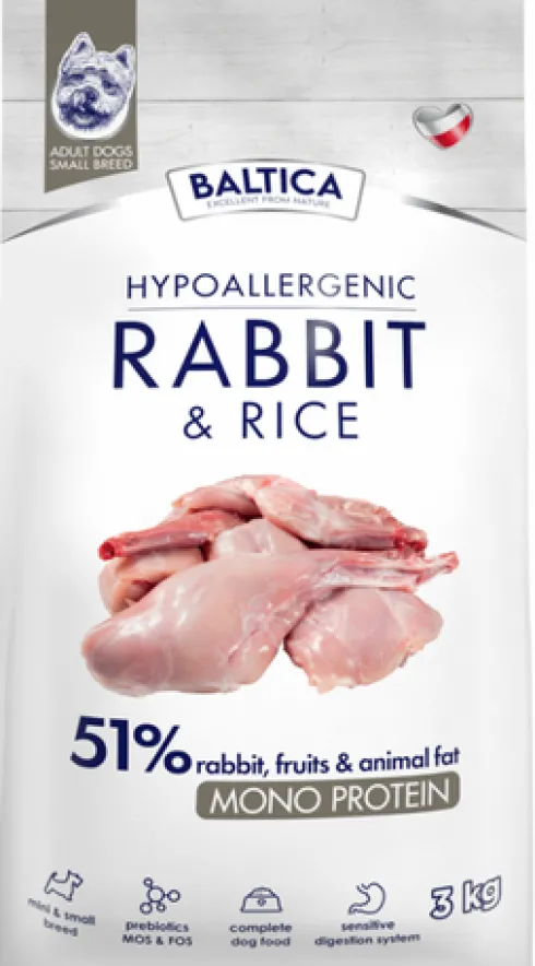 Baltica Hypoallergenic Adult Small Rabbit&Rice Sucha karma dla psa op. 3kg