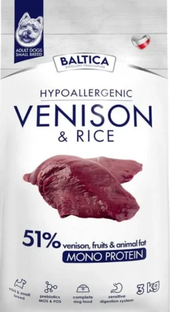 Baltica Hypoallergenic Adult Small Venison Sucha karma dla psa op. 3kg