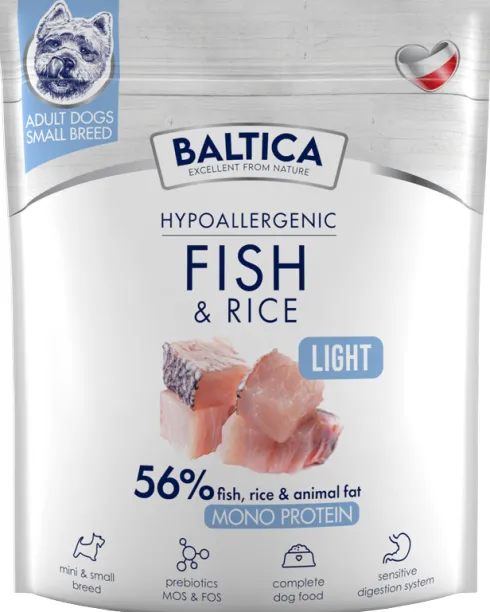 Baltica Hypoallergenic Light Adult Small Fish&Rice Sucha karma dla psa op. 1kg