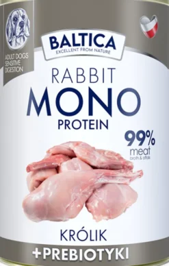 Baltica Monoprotein Adult Królik z prebiotykami Mokra Karma dla psa op. 400g Pakiet 12szt.