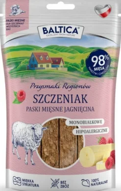 Baltica Przysmaki Regionów Paski mięsne z jagnięciną dla szczeniąt op. 90g