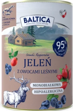 Baltica Smaki Regionów Adult Jeleń z owocami leśnymi Mokra Karma dla psa op. 400g Pakiet 12szt.