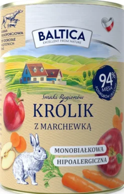 Baltica Smaki Regionów Adult Królik z marchewką Mokra Karma dla psa op. 400g
