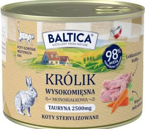 Baltica Smaki Regionów Adult Mono Królik Mokra karma dla kota op. 185g