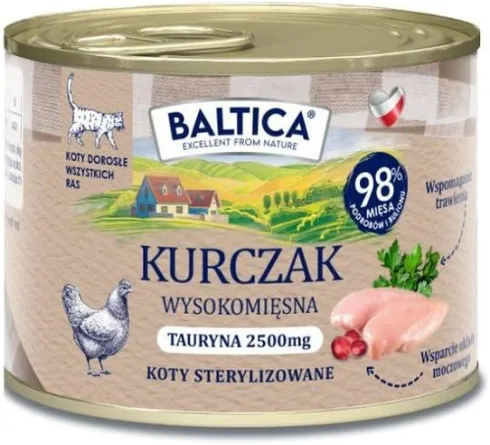 Baltica Smaki Regionów Adult Mono Kurczak Mokra karma dla kota op. 185g Pakiet 12szt.