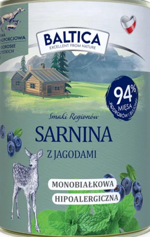Baltica Smaki Regionów Adult Sarnina z Jagodami Mokra Karma dla psa op. 400g