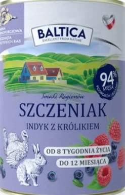 Baltica Smaki Regionów Puppy Indyk z Królikiem Mokra Karma dla szczeniaka op. 400g Pakiet 12szt.
