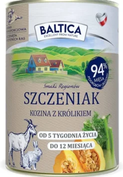 Baltica Smaki Regionów Puppy Kozina z królikiem Mokra Karma dla szczeniaka op. 400g Pakiet 12szt.