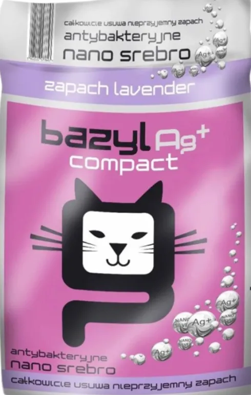 Bazyl Ag+ Compact Lavender Żwirek bentonitowy zapach lawenda dla kota poj. 10l