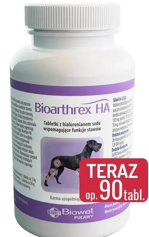 Biowet Preparat na stawy Bioarthrex HA dla psa op. 90 tabletek