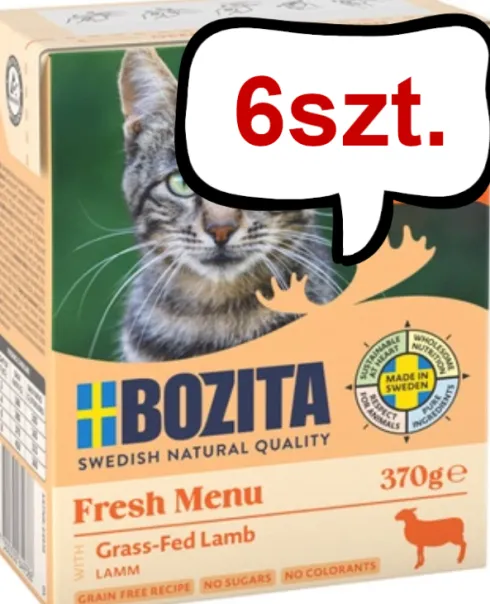 Bozita Adult Jagnięcina w sosie Mokra Karma dla kota op. 370g Pakiet 6szt.