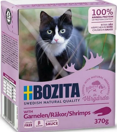Bozita Adult Krewetki w sosie Mokra Karma dla kota op. 370g Pakiet 6szt. WYPRZEDAŻ