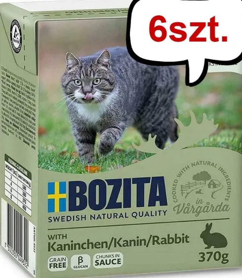 Bozita Adult Królik w sosie Mokra Karma dla kota op. 370g Pakiet 6szt.