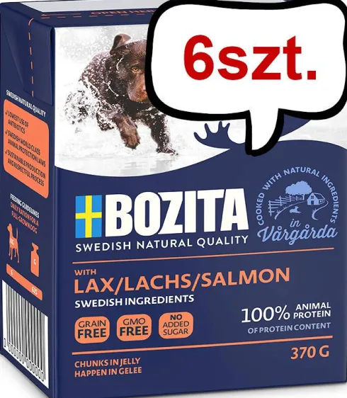 Bozita Adult Salmon in Jelly Mokra Karma dla psa op. 370g Pakiet 6szt. WYPRZEDAŻ