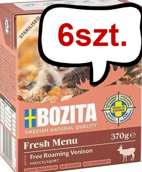 Bozita Adult Sterilised Dziczyzna w galaretce Mokra Karma dla kota op. 370g Pakiet 6szt.
