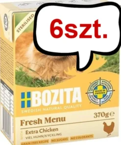 Bozita Adult Sterilised Kurczak w sosie Mokra Karma dla kota op. 370g Pakiet 6szt.