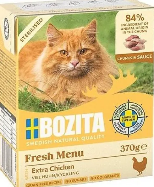 Bozita Adult Sterilised Kurczak w sosie Mokra Karma dla kota op. 370g Pakiet 6szt.