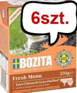 Bozita Adult Sterilised Kurczak z wołowiną w galaretce Mokra Karma dla kota op. 370g Pakiet 6szt.