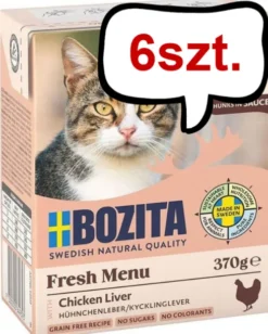 Bozita Adult Wątróbka z kurczaka w sosie Mokra Karma dla kota op. 370g Pakiet 6szt.