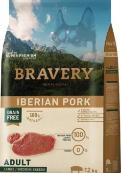 Bravery Adult Medium/Large Iberian Pork Grain Free Sucha karma dla psa op. 12kg + Amity Przysmak op.100g GRATIS