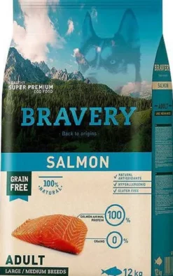 Bravery Adult Medium/Large Salmon Grain Free Sucha karma dla psa op. 12kg + Amity Przysmak op.100g GRATIS