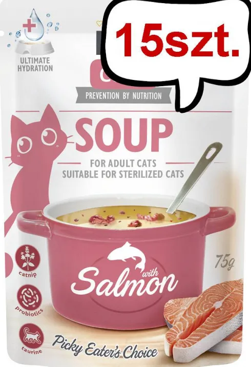 Brit Care Adult Soup Salmon Mokra Karma dla kota op. 75g Pakiet 15szt.