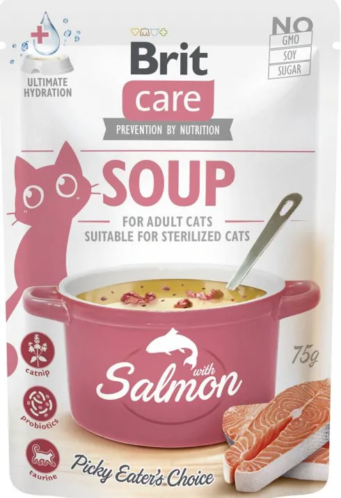 Brit Care Adult Soup Salmon Mokra Karma dla kota op. 75g Pakiet 15szt.