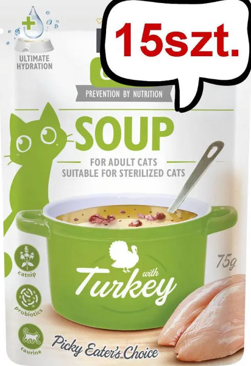Brit Care Adult Soup Turkey Mokra Karma dla kota op. 75g Pakiet 15szt.