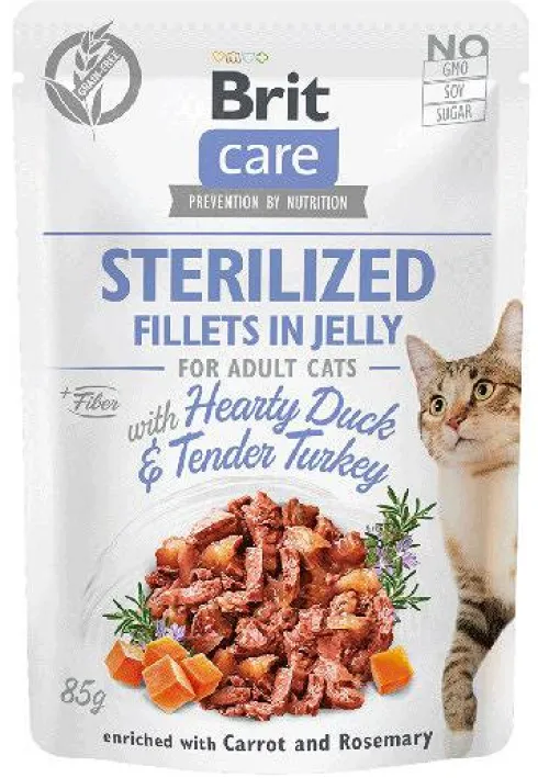 Brit Care Adult Sterilised Duck&Turkey JELLY Mokra karma dla kota op. 85g SASZETKA