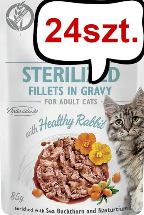 Brit Care Adult Sterilised Rabbit GRAVY Mokra karma dla kota op. 85g SASZETKA Pakiet 24szt.