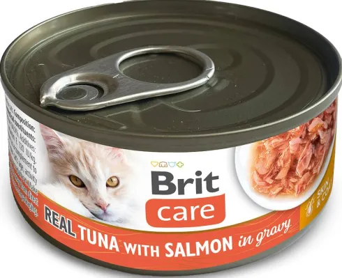 Brit Care Cat Adult Tuna&Salmon in gravy Mokra Karma dla kota op. 80g