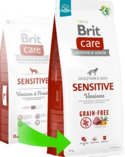 Brit Care Grain-Free Adult Sensitive Venison Sucha Karma dla psa op. 12kg+ Dolina Noteci Przysmak Allergy Relief op. 7szt. GRATIS