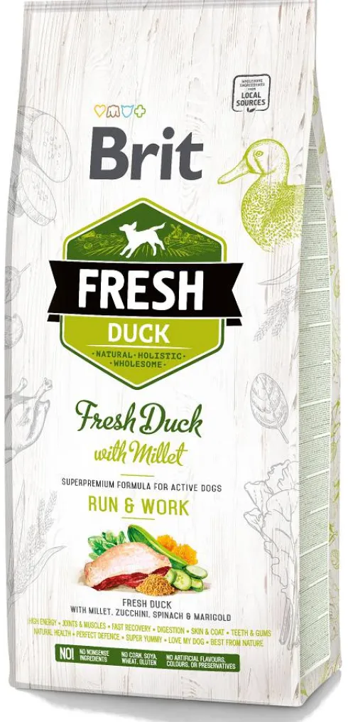 Brit Fresh Run&Work Adult Active Duck with Millet Sucha Karma dla psa op. 12kg