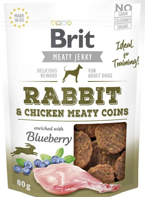 Brit Meaty Jerky Rabbit Meaty Coins dla psa op. 80g