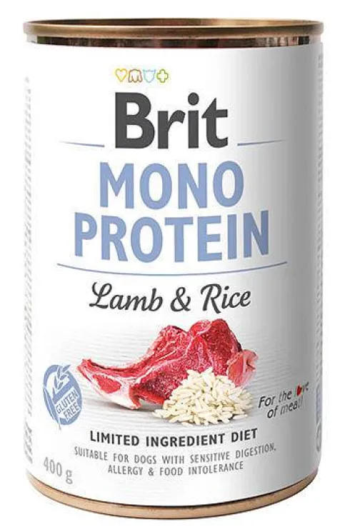 Brit Mono Protein Adult Lamb&Rice Mokra Karma dla psa op. 400g Pakiet 12szt.