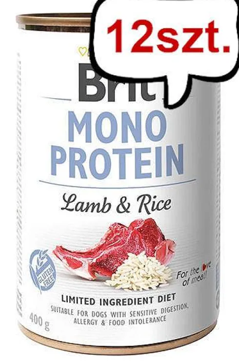 Brit Mono Protein Adult Lamb&Rice Mokra Karma dla psa op. 400g Pakiet 12szt.