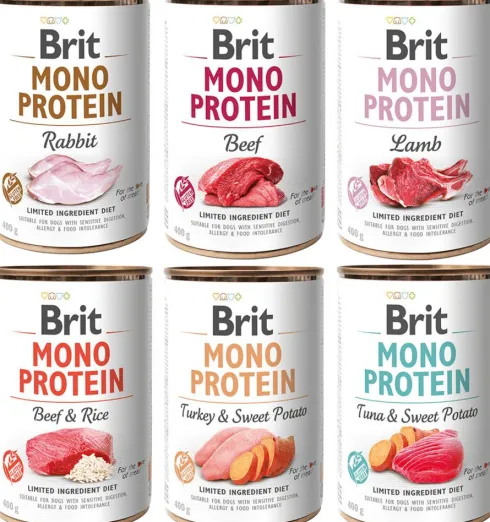 Brit Mono Protein Pakiet degustacyjny Mokra Karma dla psa op. 6x400g